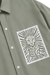MARGO OLIVE GREEN DYED SHIRT MEN