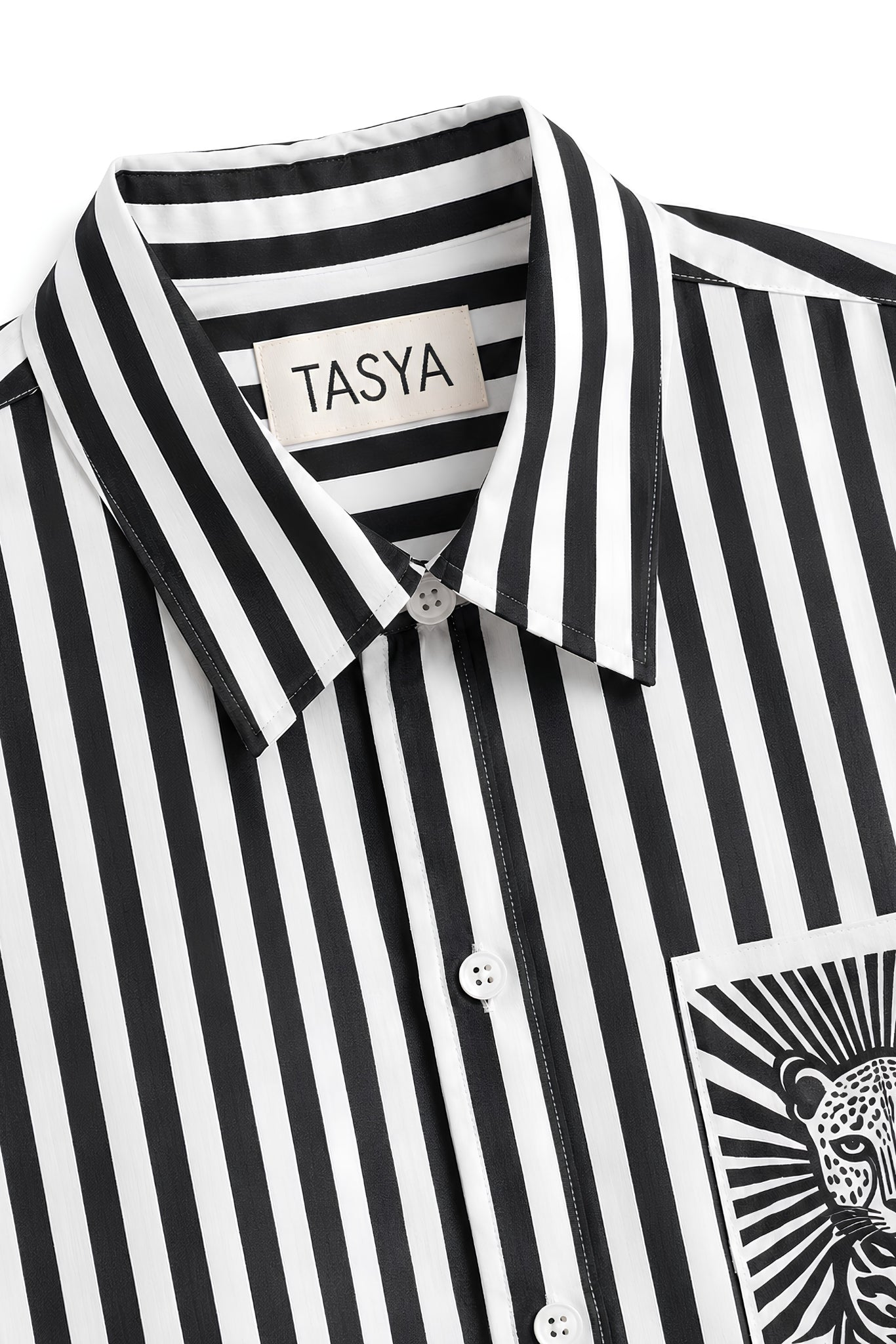 MARGO BLACK STRIPE SHIRT WOMEN
