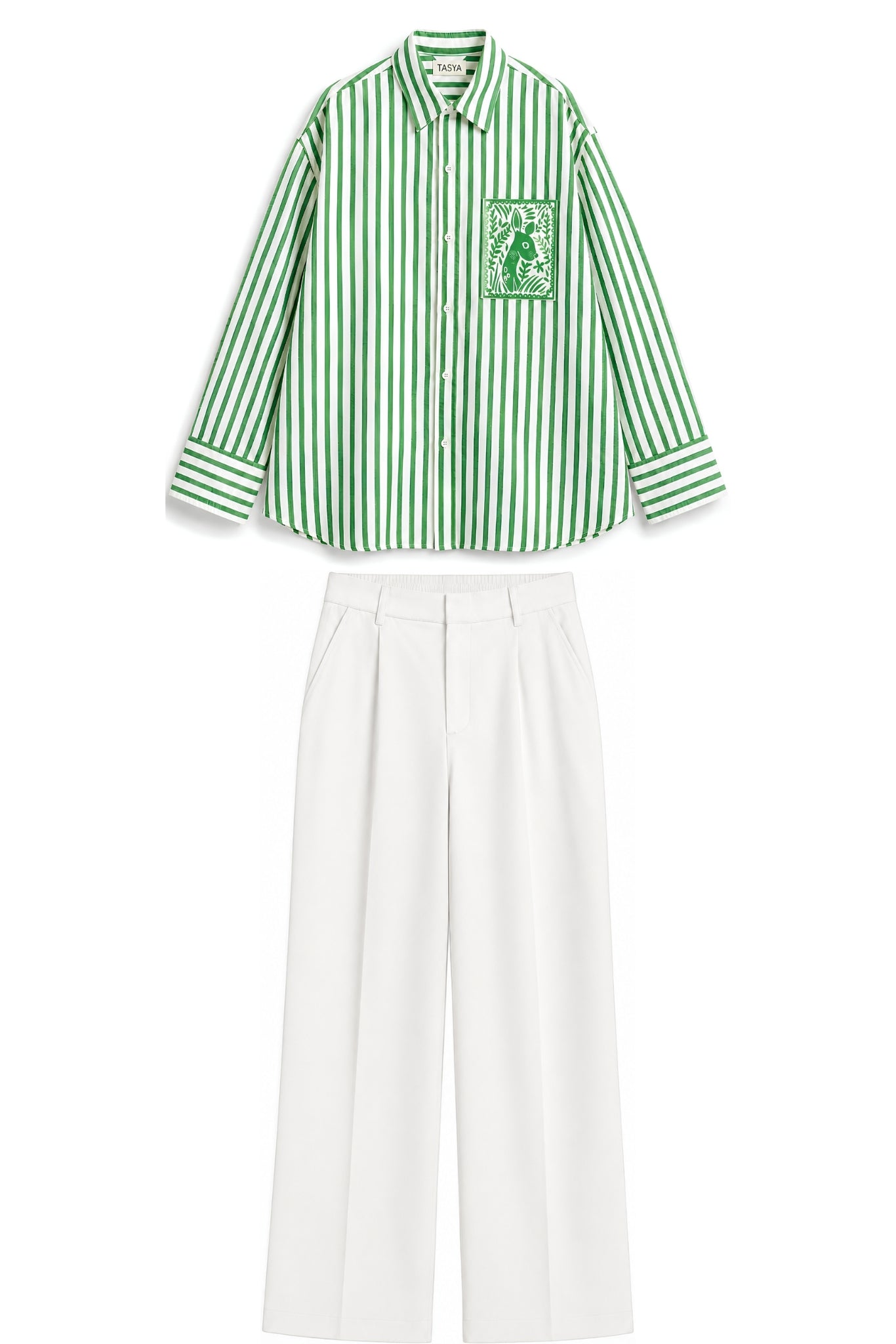 OLIVIA GREEN STRIPE CO-ORD MEN