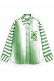 ORNELA GREEN STRIPE SHIRT WOMEN