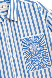 MARGO BLUE STRIPE SHIRT WOMEN