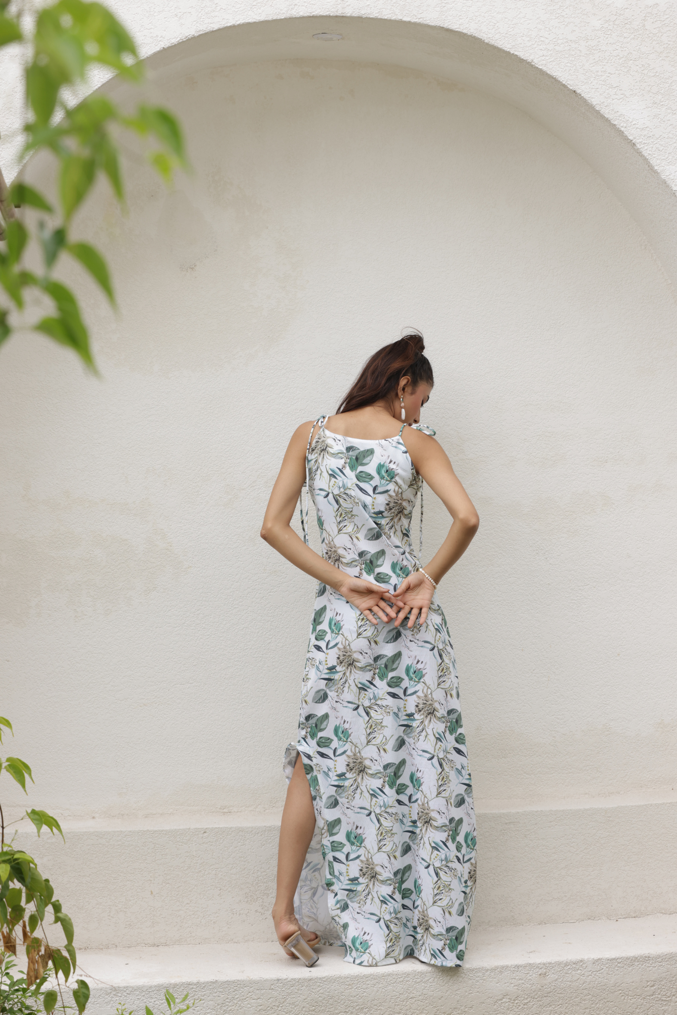 Floral Wave Midi Dress