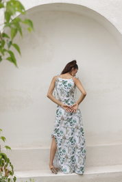 Floral Wave Midi Dress