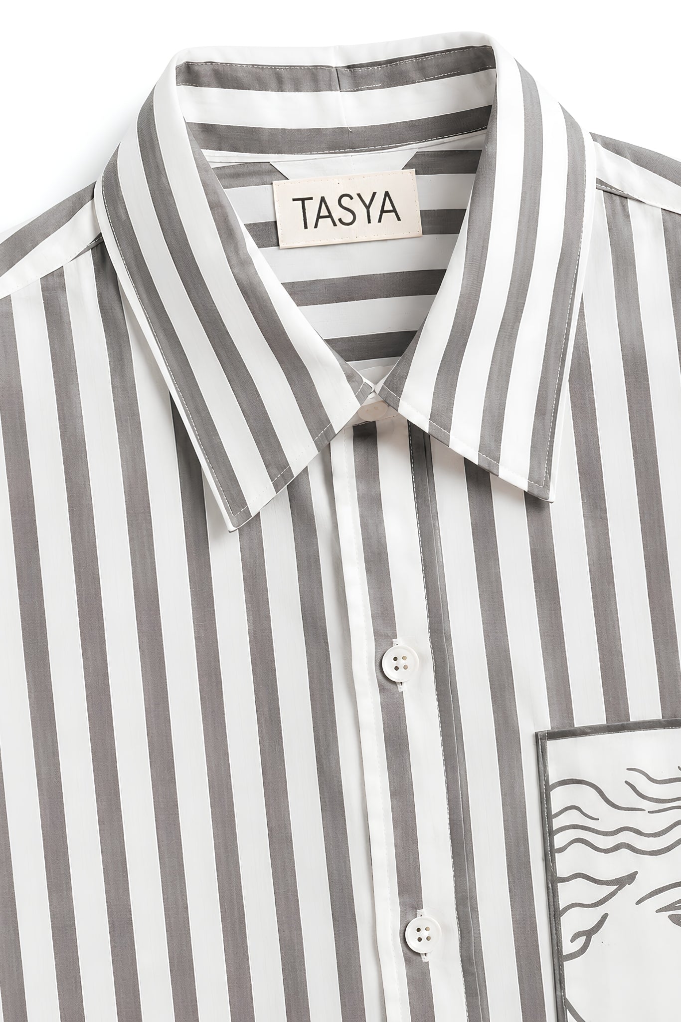 TIFFANY GREY STRIPE SHIRT WOMEN