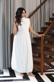 NAOAN MIDI DRESS - WHITE