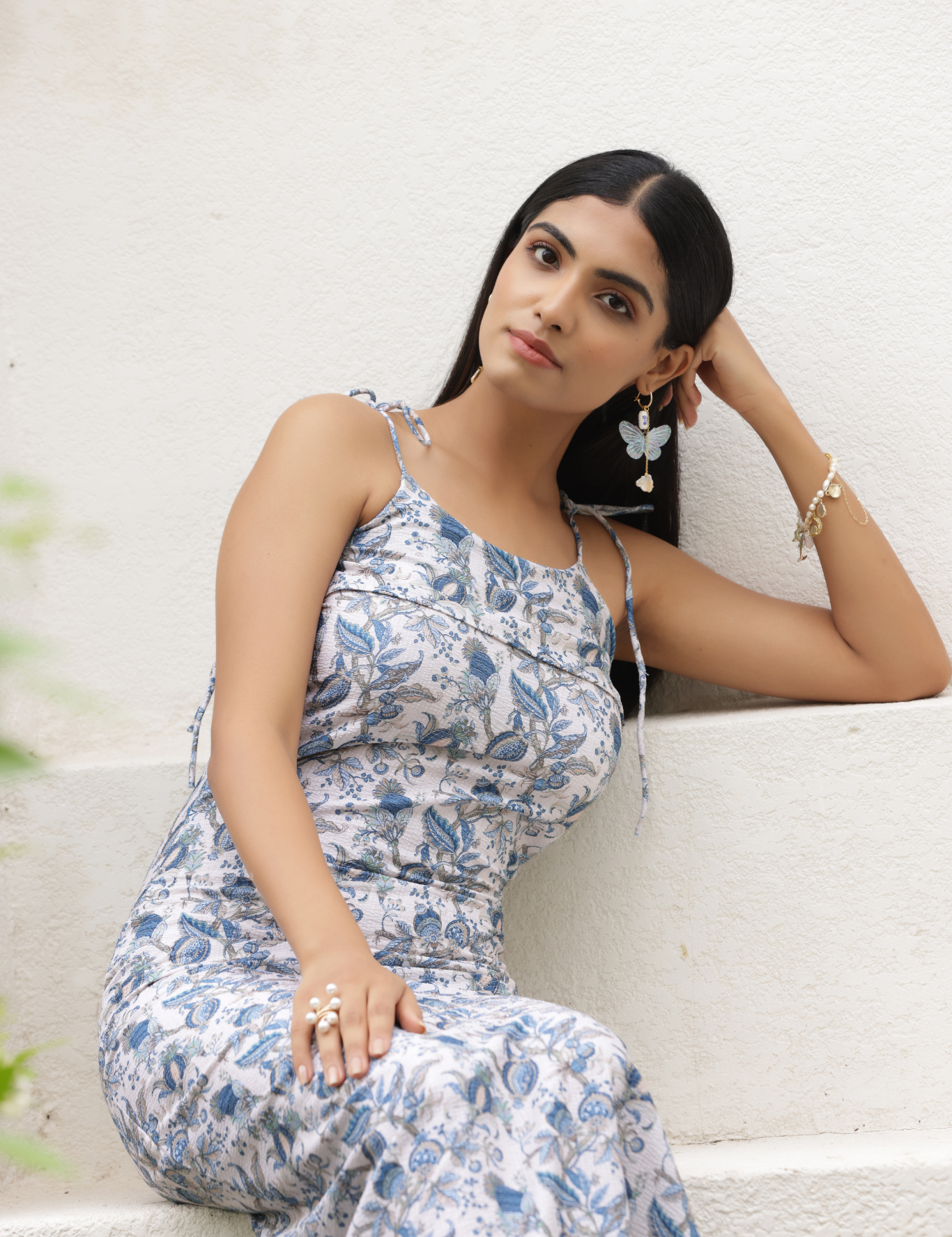 Floral Wave Midi Dress