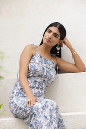 Floral Wave Midi Dress