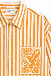 KIN ORANGE STRIPE SHIRT MEN