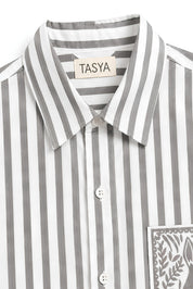 OLIVIA GREY STRIPE SHIRT MEN