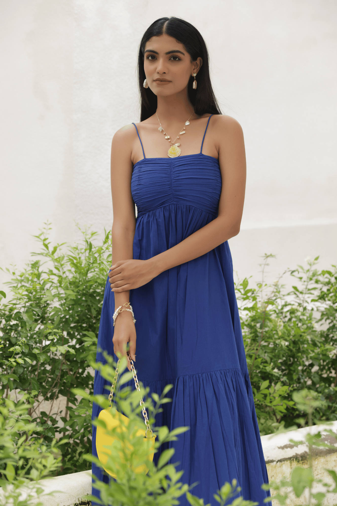 ANIAH BLUE MIDI DRESS
