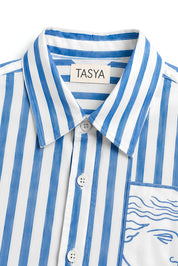 TIFFANY BLUE STRIPE SHIRT MEN