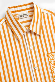 OLIVIA ORANGE STRIPE SHIRT MEN