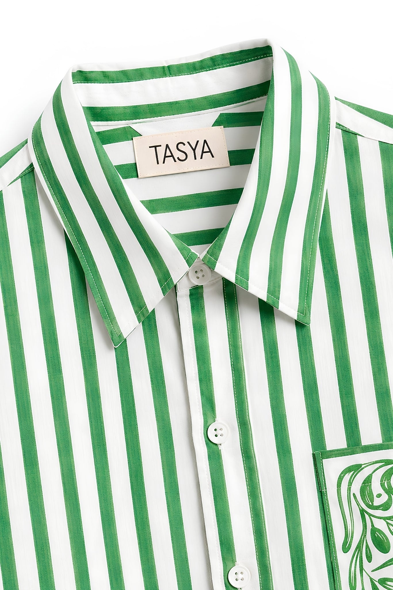 KIN GREEN STRIPE SHIRT MEN