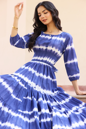Gracie Tie Dye Dress - Blue
