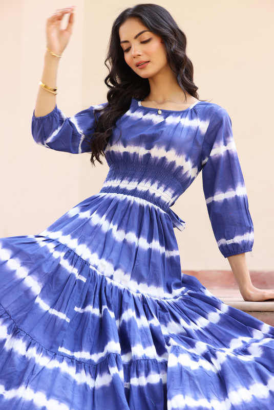 Gracie Tie Dye Dress - Blue