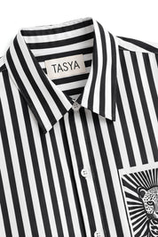 MARGO BLACK STRIPE SHIRT MEN
