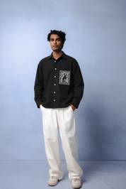 OLIVIA BLACK DYED SHIRT MEN