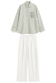 MARGO OLIVE GREEN STRIPE CO-ORD WOMEN