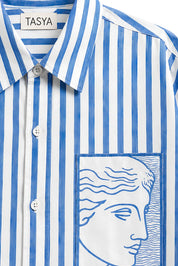 TIFFANY BLUE STRIPE SHIRT MEN