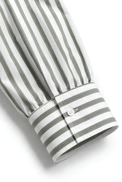 OLIVIA OLIVE GREEN STRIPE SHIRT MEN