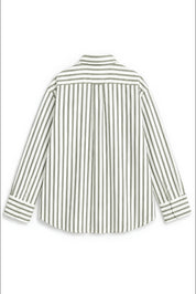 TIFFANY OLIVE GREEN STRIPE SHIRT MEN