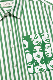 WINONA GREEN STRIPE SHIRT MEN
