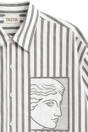 TIFFANY GREY STRIPE SHIRT MEN
