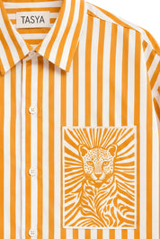 MARGO ORANGE STRIPE SHIRT MEN