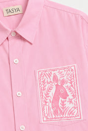 OLIVIA PINK DYED SHIRT WOMEN
