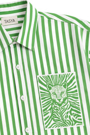 MARGO GREEN STRIPE SHIRT MEN