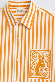 OLIVIA ORANGE STRIPE SHIRT MEN