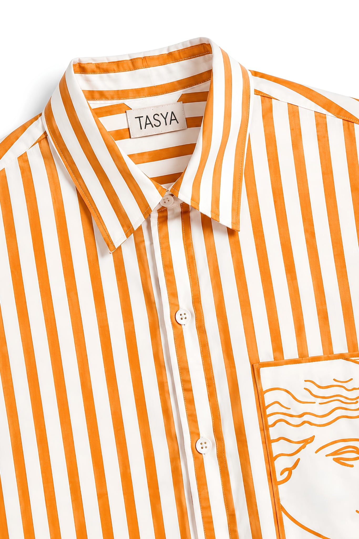 TIFFANY ORANGE STRIPE SHIRT WOMEN