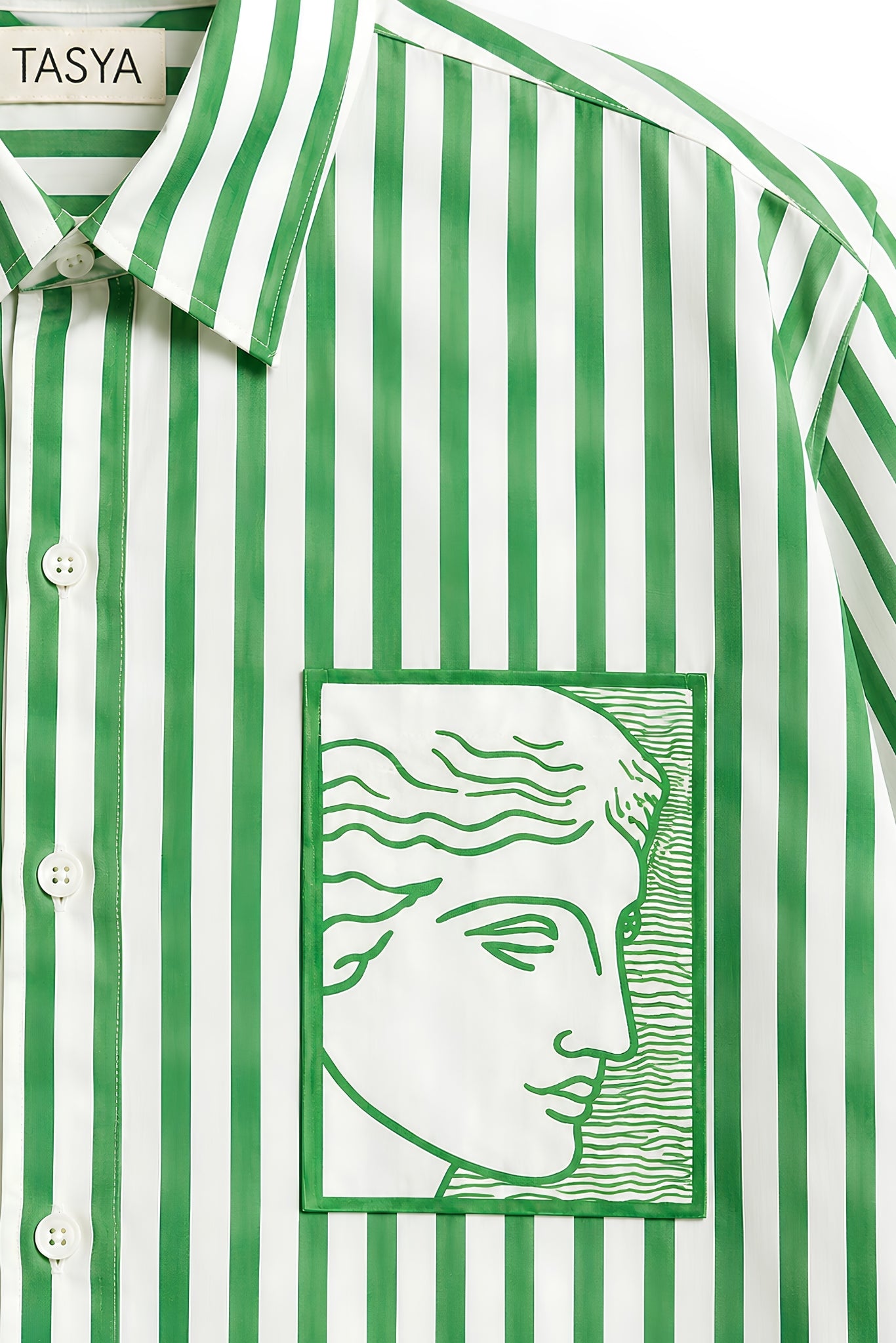 TIFFANY GREEN STRIPE SHIRT MEN