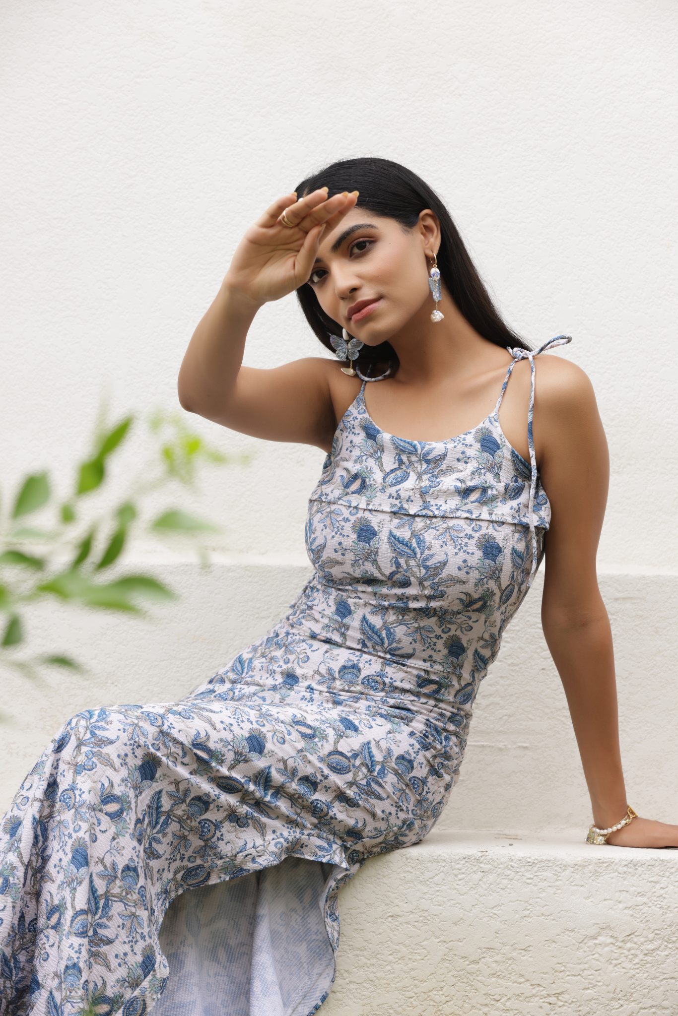 Floral Wave Midi Dress