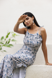 Floral Wave Midi Dress