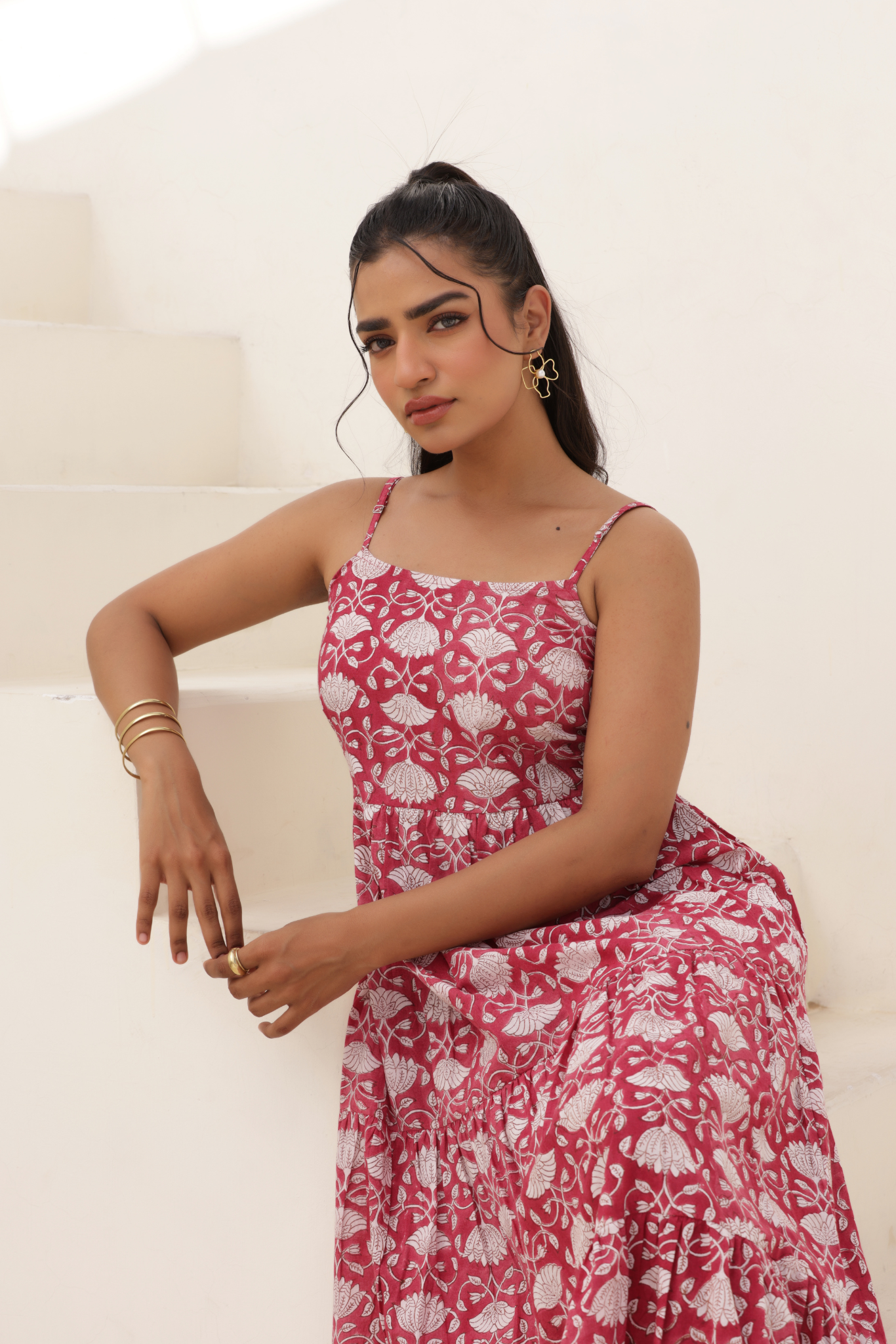 Roseate Strappy Midi Dress