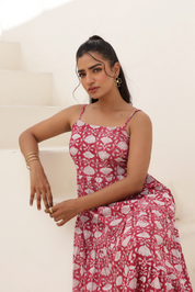 Roseate Strappy Midi Dress