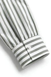 MARGO OLIVE GREEN STRIPE SHIRT WOMEN