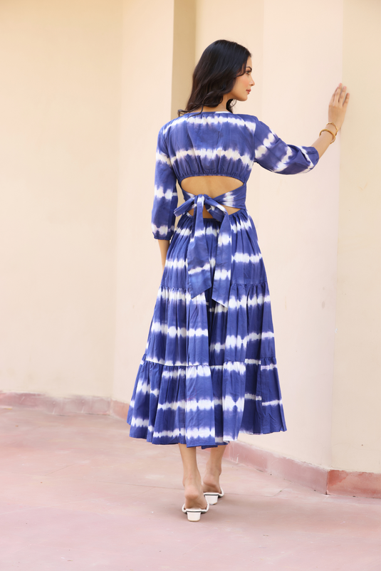 Gracie Tie Dye Dress - Blue