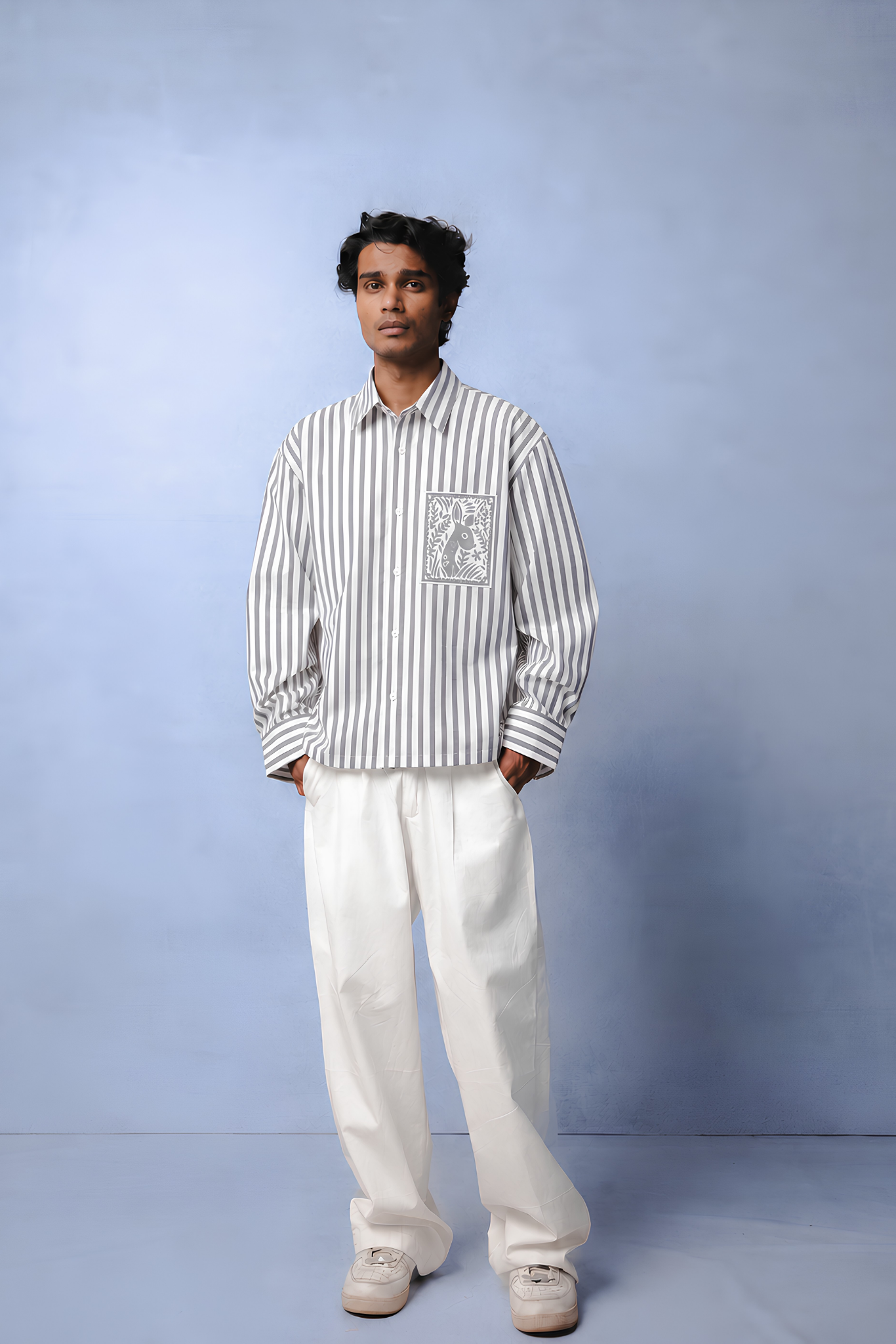 OLIVIA GREY STRIPE CO-ORD MEN