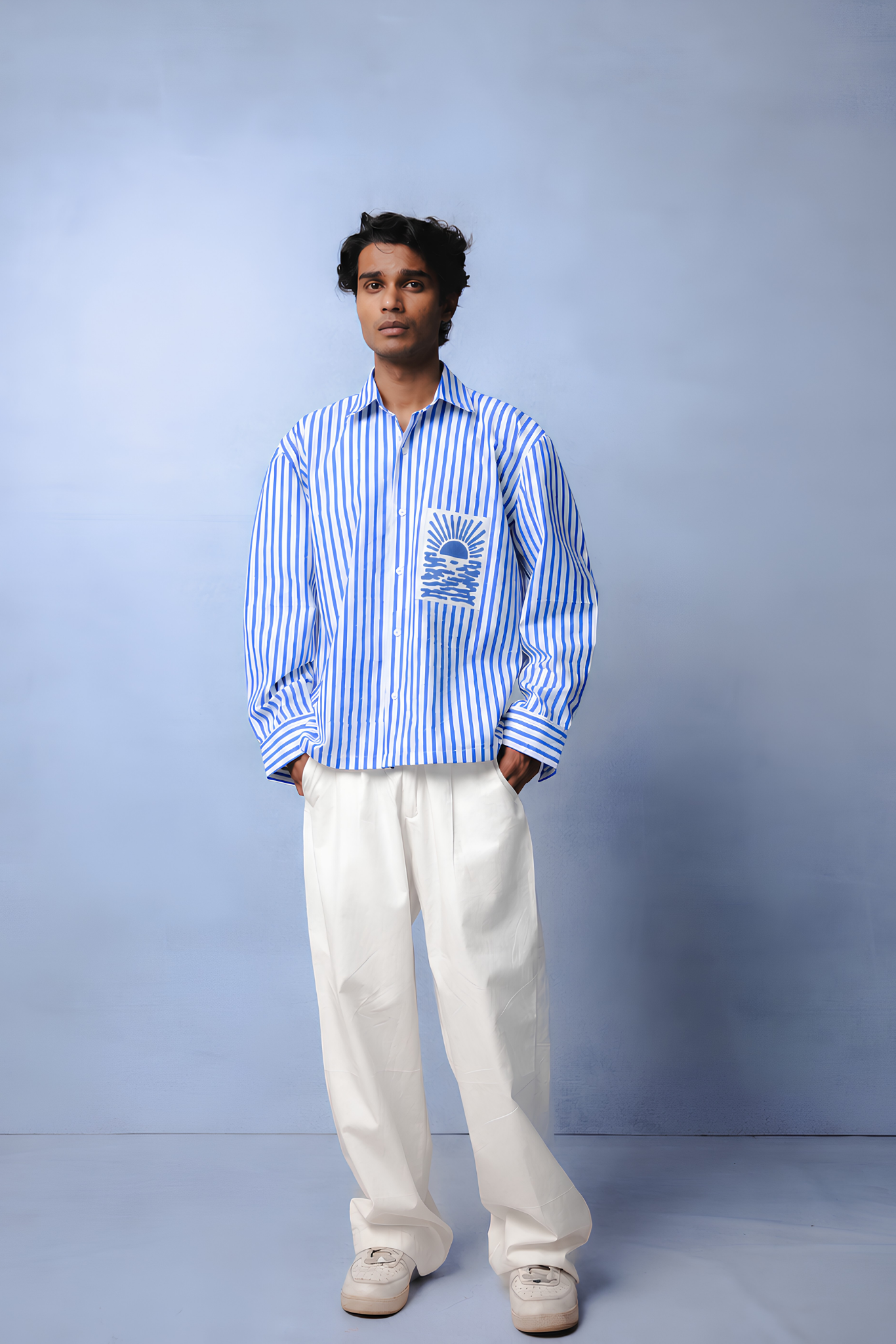 ORNELA BLUE STRIPE CO-ORD MEN
