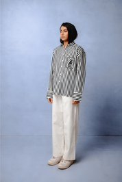 OLIVIA BLACK STRIPE SHIRT WOMEN