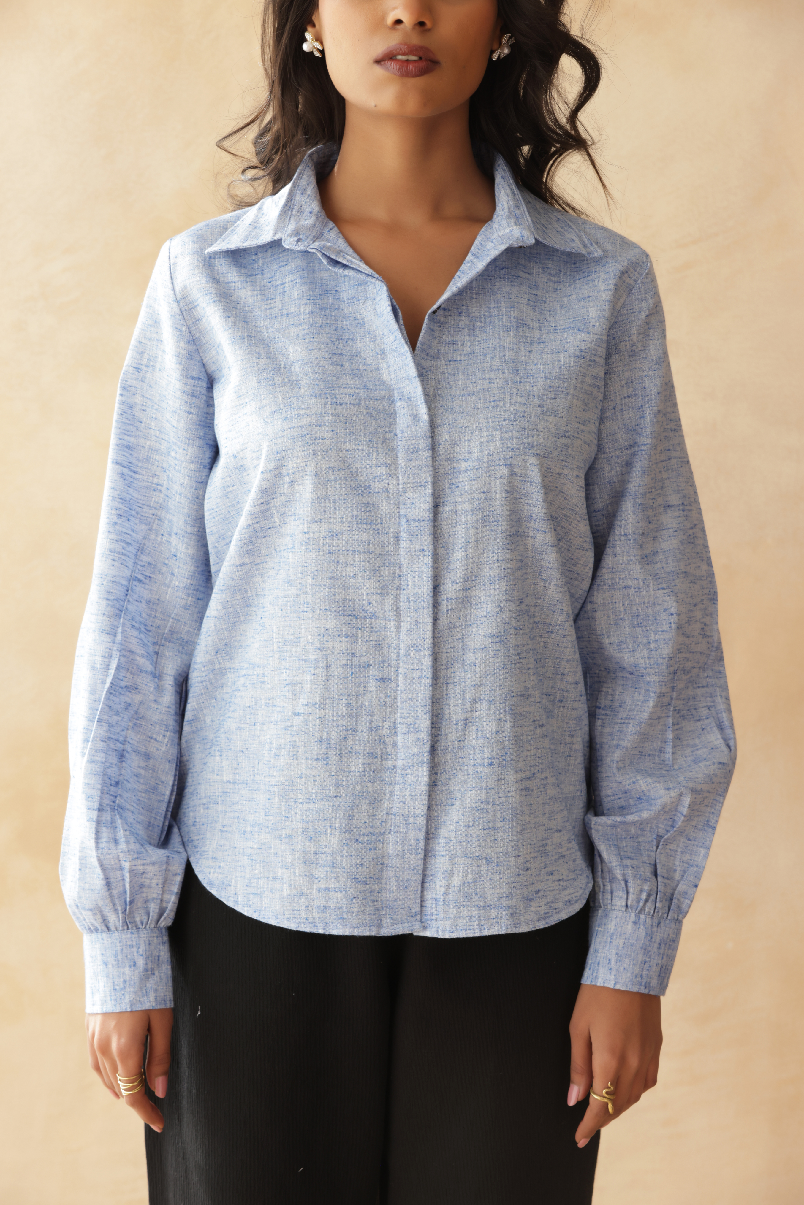 AZURE MIST LINEN SHIRT