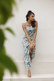 Floral Wave Midi Dress