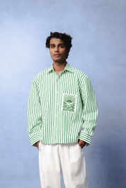 ORNELA GREEN STRIPE SHIRT MEN