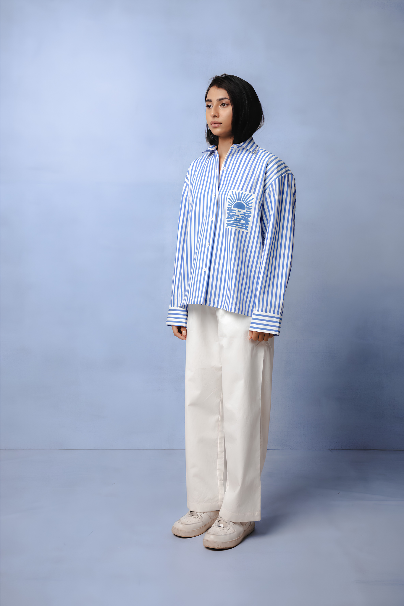 ORNELA BLUE STRIPE CO-ORD WOMEN