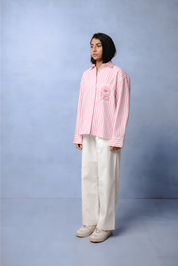 ORNELA PINK STRIPE SHIRT WOMEN