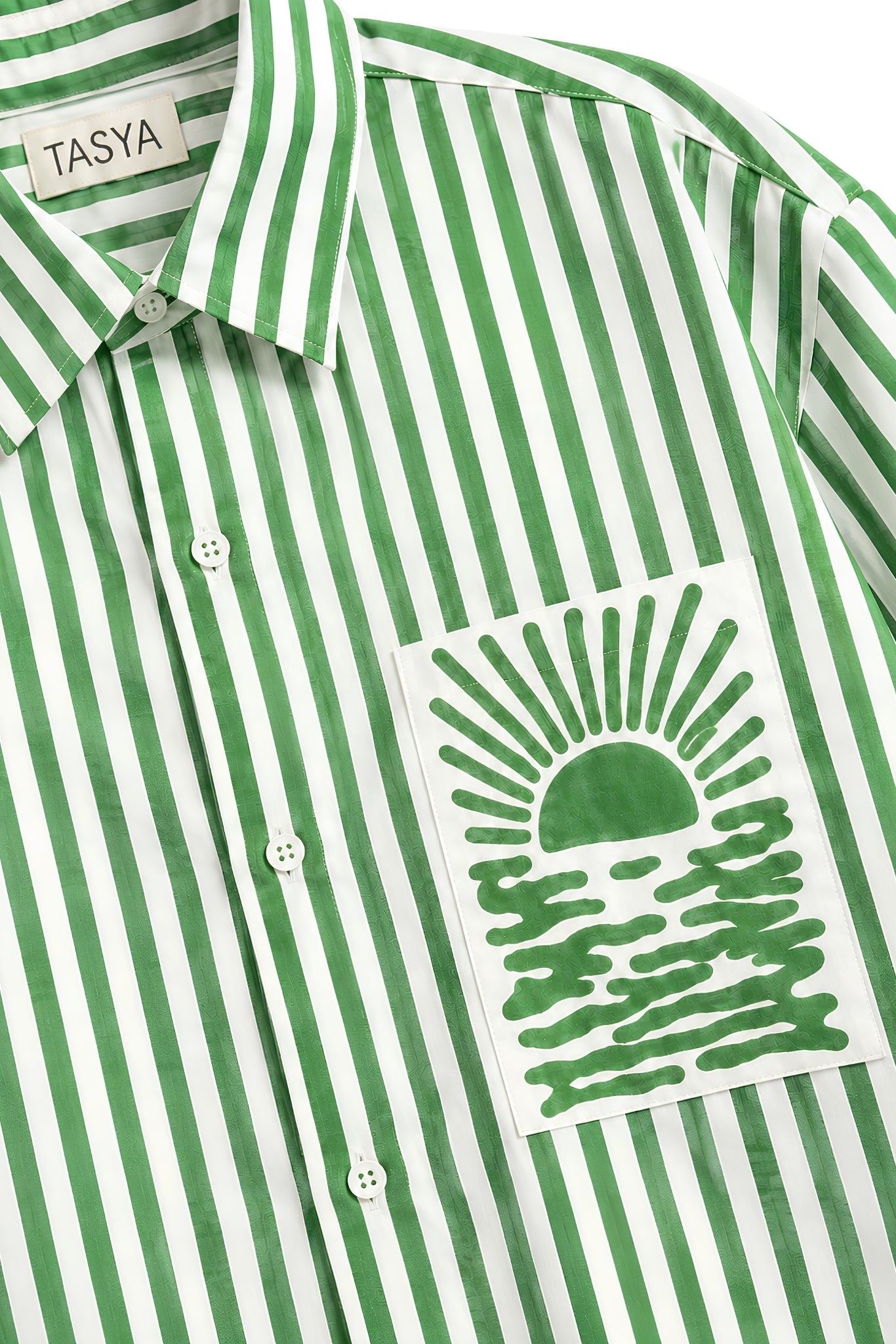 ORNELA GREEN STRIPE SHIRT WOMEN