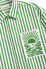 ORNELA GREEN STRIPE SHIRT MEN