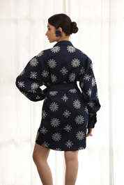 Denim Blossom Mini Dress